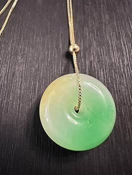 Amazon.co.jp: R-134 翡翠ネックレス 平安扣 緑翡翠 お守り